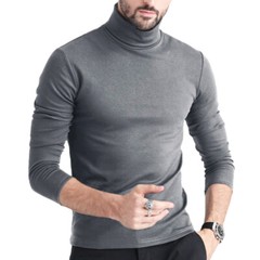 Mens Turtleneck Pullover Long Sleeve Jumper Top Warm Casual Slim T-Shirt Thermal