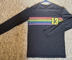 Burton Men’s Long Sleeve Crew Neck Graphic Mountain Stripe T-Shirt Black S