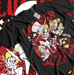 Hazbin Hotel Alastor Lucifer T-Shirt Hazbin Hotel Character Girl Shirts All Size