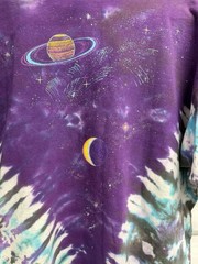 Vintage 1992 Liquid Blue GALAXY Tie Dye T-Shirt Mens XL Hippie Rave Single 90s