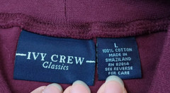 Ivy Crew Classics Mock Neck T-Shirt Men’s Long Sleeve Red Burgundy Size L