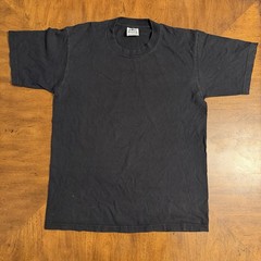 Vintage Style Black Blank T Shirt 5 PRO Athletic 100% Cotton Boxy Fit Size L