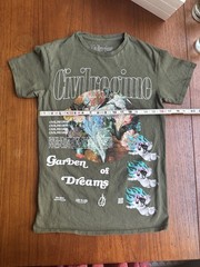 Civil Regime T Shirt “Garden of Dreams” angelic cherubs Olive Green Small