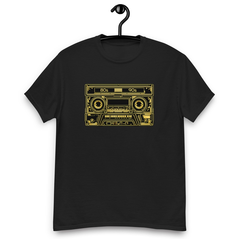 Maglia oro su nero 80s‑90s Oldschool Music Cassette