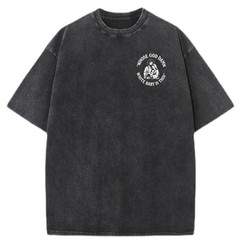 Men’s Vintage Oversized Washed T-Shirt Retro Funny Nativity Scene Casual Tee