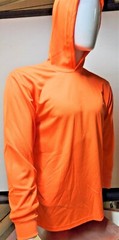 Hi Vis Long Sleeve Safety Shirt With Hoodie, Quick Dry Polyester Birdeye mesh