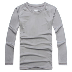 Men Thin Long Sleeve Underwear Johns Winter Sport Basic Crew Tops Shirt No Plush