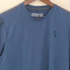 Gerry Blue athletic workout running performance T-Shirt long sleeve crewneck SM