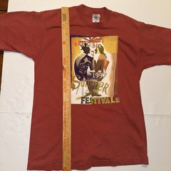 VTG Single Stitch Mens L Tshirt 1997 Ann Arbor Summer Fest Art Retro Michigan