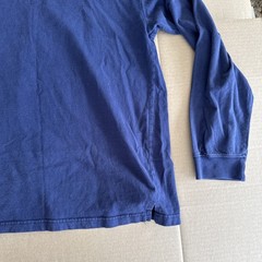 Gulf Traders Mens XL Navy Blue Mock Neck Long Sleeve 100% Cotton Shirt 90s