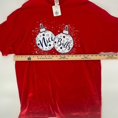 Holiday Ornaments Nice Balls Classic Unisex Crewneck T-shirt Red Size 2XL