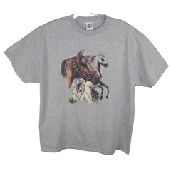 Wild Side LA CA T-Shirt Horses Gray Size XL Delta Pro-Weight