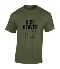 NICE BEAVER MENS T SHIRT FUNNY RUDE TOP JOKE GIFT IDEA COMEDY MEME COOL NEW
