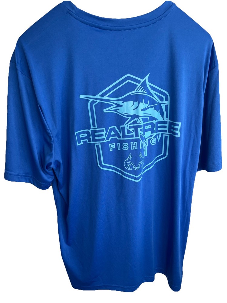 Realtree Marlin Tee T-Shirt Men’s Sz XL Hunting Royal Blue Running Walking Gym