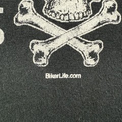 Work Sucks Let’s Ride Motorcycle Biker Skeleton Skull 2-Sided Harley t-shirt XL