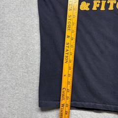 Abercrombie & Fitch Mens Muscle Fit T-Shirt Navy Blue Yellow Logo Moose Large