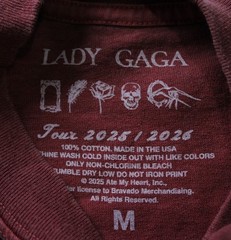 Lady Gaga Unisex Adult’s Chessboard Short Sleeve T-Shirt EJ3 Red Medium NWT