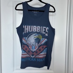 Chubbies Medium American Made Tank Top Bald Eagle Red White Blue USA Pride