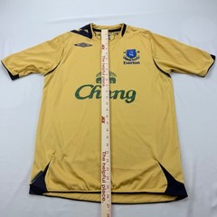 Umbro Everton Soccer Jersey Mens Small Yellow 2010-11 Away Chang Sponsor Kit