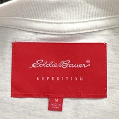 Men’s Eddie Bauer Expedition Cotton Twill T-Shirt Size M Signature Logo White