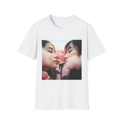 Romantic Floral T-Shirt, Couple Gift, Art Tee, Unique Love Shirt, Everyday Wear