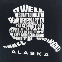Alaska 2nd Amendment T Shirt Mens Size Large Black A Well Regulated Militia