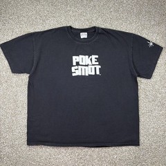 Vintage Poke Smot Tm Marijuana Tee Size XL 90s Black Tee 4:20 Cannabis