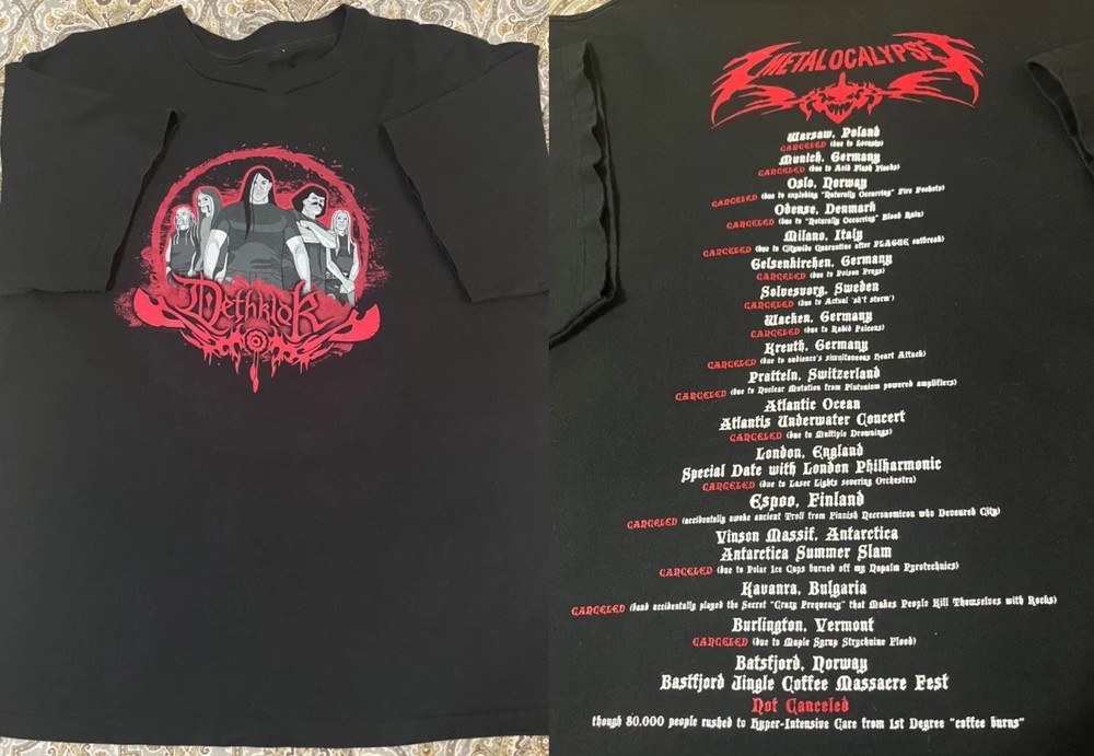 2008 Metalocalypse Dethklok Band Tour 2 side T Shirt reprint VK10712