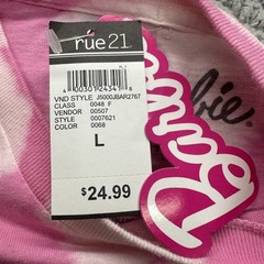 Barbie Shirt Large Pink Tie Dye Short Sleeve Oversized Graphic