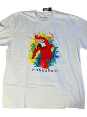 Pacer Honduras Bird Graphic Men’s T-Shirt L Parrot Toucan White Black Blue
