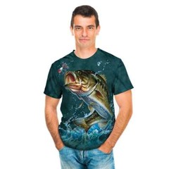 Bass River Fish Fishing Marine Aquatic Ocean Green Mountain Cotton Shirt S-5X
