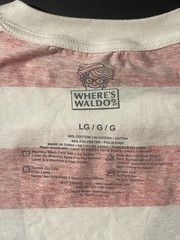 Where’s Waldo Mens Waldo Red White Striped Costume Shirt Size Large