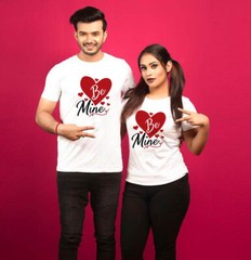 Be Mine Love Heart Casual Tee T Shirt Couples Birthday Anniversary Gift