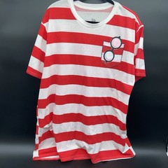 Where’s Waldo Tee Unisex 2XL Red White Striped Graphic Shirt Geekcore Novelty