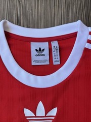 Adidas Original Trefoil Adicolor PolyTee Shirt Men Size L IM9458 Red Scarlet