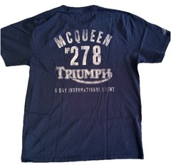 Triumph Steve Mcqueen T-Shirt Classic Original Double Sided Rare ￼