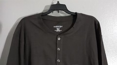 New-MEN’S HARBOR BAY LONG SLEEVE HENLEY BROWN SHIRT. STRAIGHT HEM.SZ 3XLT reg$40