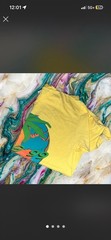 VintageHanes Beefy-T Men’s Yellow Graphic Print Crew Neck Short Sleeve T-Shirt L