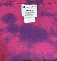Champion Men’s Medium Pink Purple & Black Tie Dye Short Sleeve T-Shirt Tee