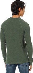 Faherty Mens Long Sleeve Cloud Waffle Crew in Deep Fern Heather Size XXL