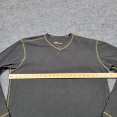 Orvis Shirt Mens Large Gray Long Sleeve V Neck Pullover Tee Top Casual Outdoors