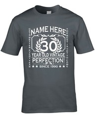 30th Birthday T-Shirt Personalise with Name Age Year Ideal Birthday Gift T-Shirt