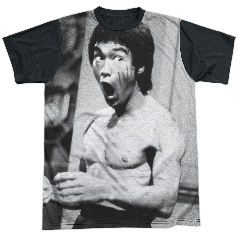 Bruce Lee Classic Lee Adult Halloween Costume T Shirt (Black Back), S-3XL