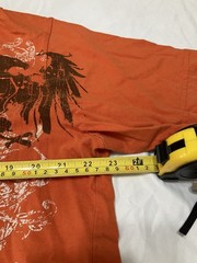 Vintage No Boundaries Orange T Shirt Mens Size Large USA Tribal Grunge Y2K 90s