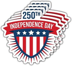 4 Pcs 250th Independence Day US Stickers Military Gifts, 250 Years of America, F