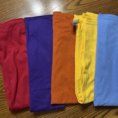 Gilden Heavy Cotton T-shirts Multicolors Size Large No Pocket Set Of Five