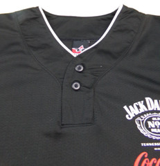 Alleson Athletic Jersey Adult Size L Black V Neck Jack Daniels Whiskey Coca Cola