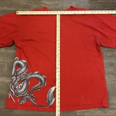 Vintage Y2K JNCO Dragon Wrap Around Red T Shirt Mens 2XL E1