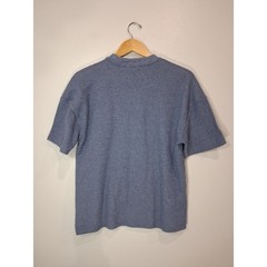 Amongst Others Mens Blue Waffle Knit Short Sleeve Crew Neck Shirt Size M Relaxed