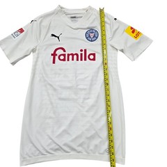 PUMA Men’s White Kieler SV Soccer Jersey Shirt Size L V-Neck Mesh Football
